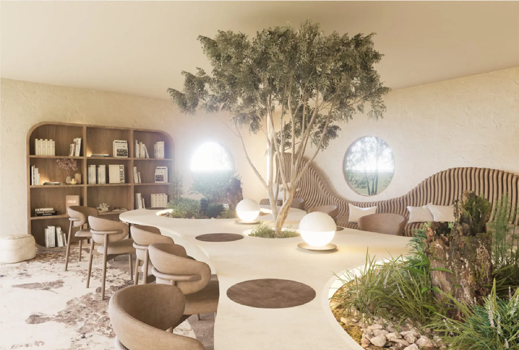 Axonometric of the common room